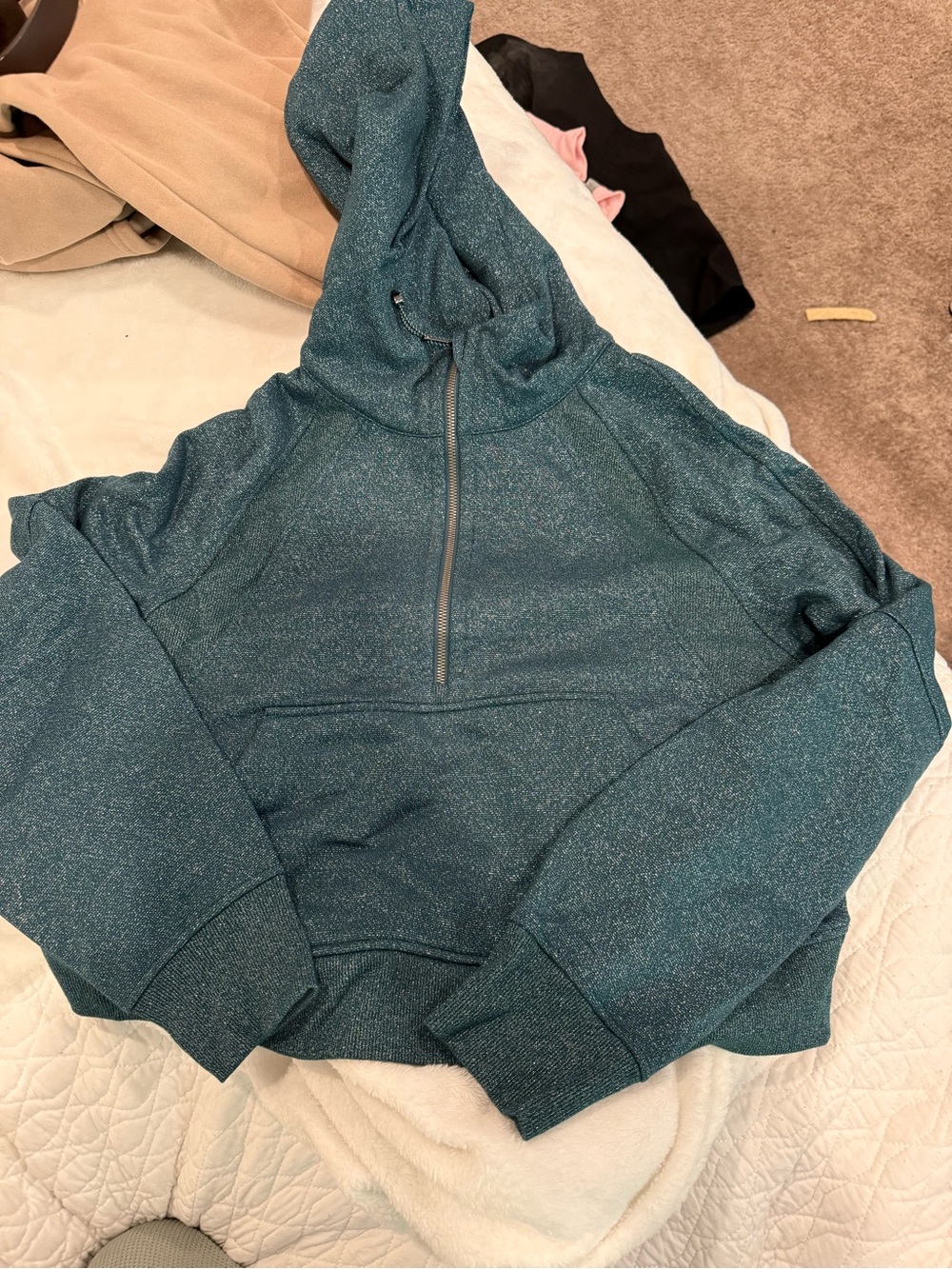 Lululemon Sparkle Teal Quarter zip scuba